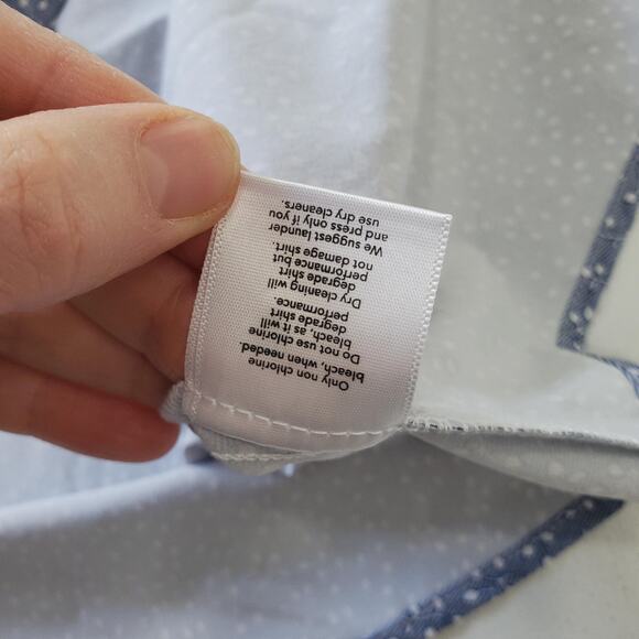 Mizzen+Main Leeward Shirt Mens Large Blue Short Sleeve Trim Fit Performance - Picture 9 of 10